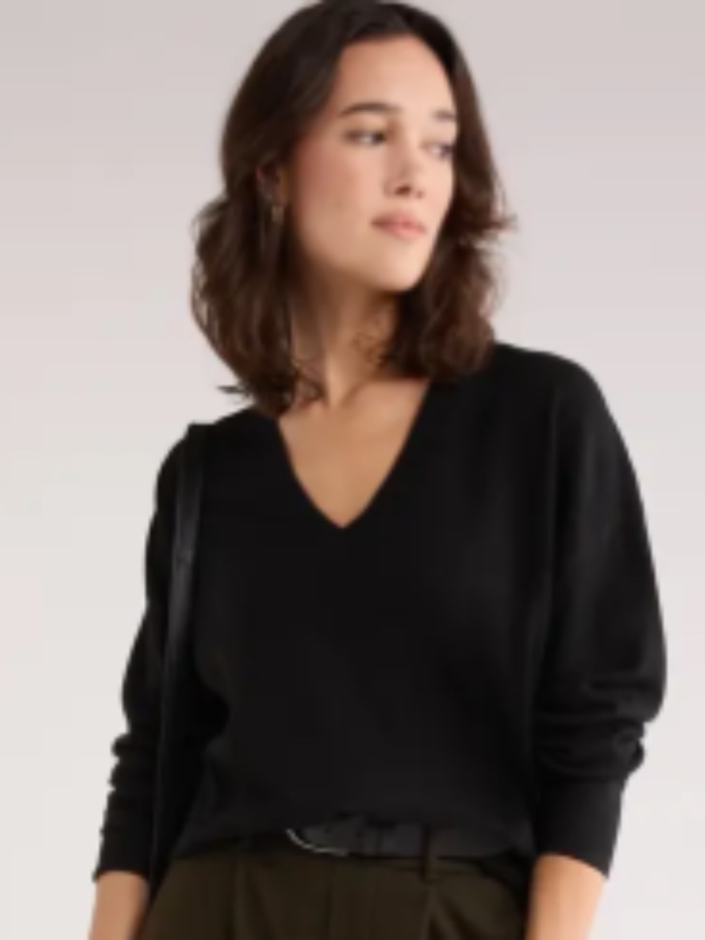 Nordstrom Rack Brand Women's Black V-Neck Relaxed Knit Sweater Women’s XXL